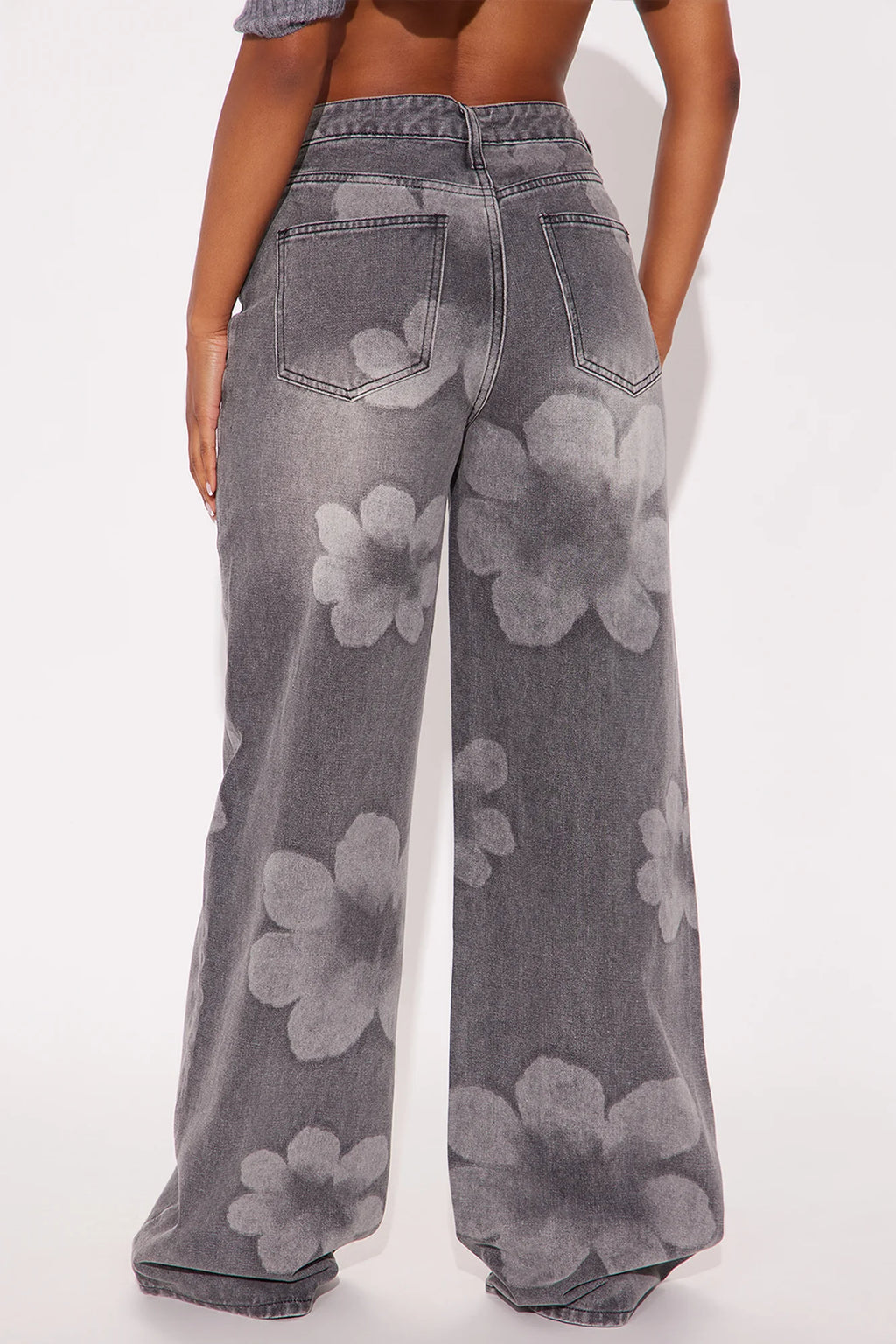 Born To Bloom Crossover Jeans - Grey
