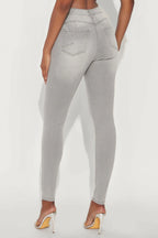 Tall Madrid Booty Lifting High Rise Stretch Skinny Jeans - Grey