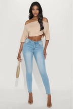 Tall Vibe Check Curvy Stretch Skinny Jeans - Light Wash