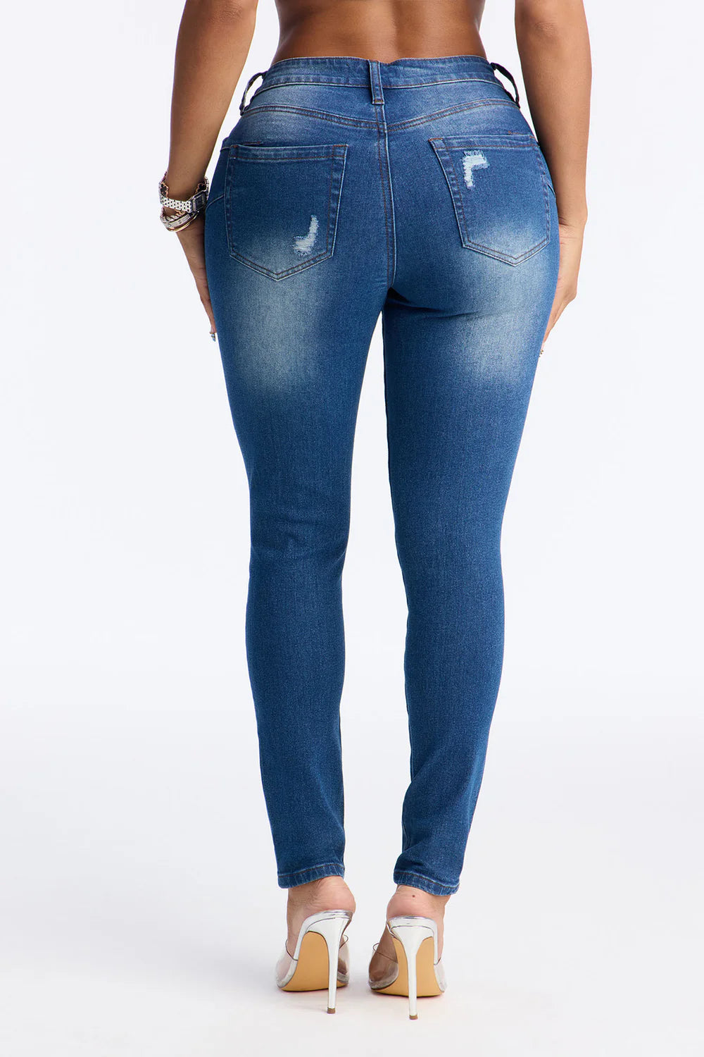 High Drive Ripped Skinny Jeans - Dark Wash