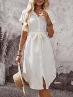 Pure Intention White Sleeveless Midi Dress
