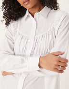 ASOS DESIGN ruched bust detail shirt mini dress in white