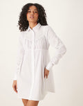 ASOS DESIGN ruched bust detail shirt mini dress in white