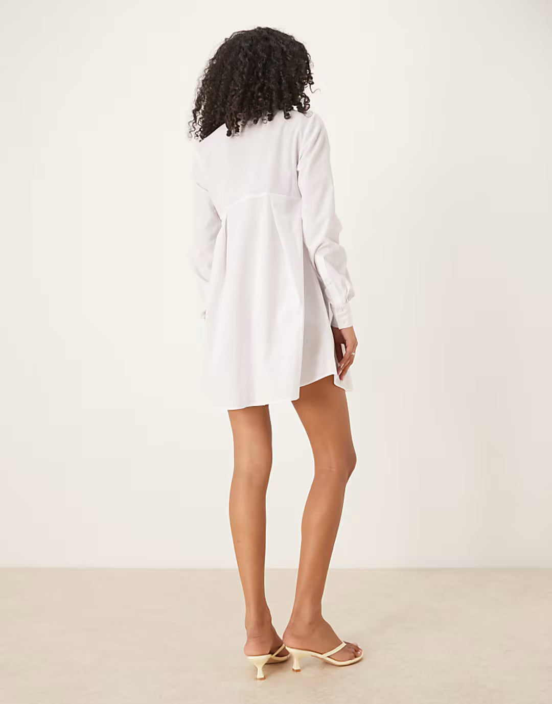 ASOS DESIGN ruched bust detail shirt mini dress in white