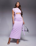 ASOS DESIGN sheer overlay maxi dress in lilac