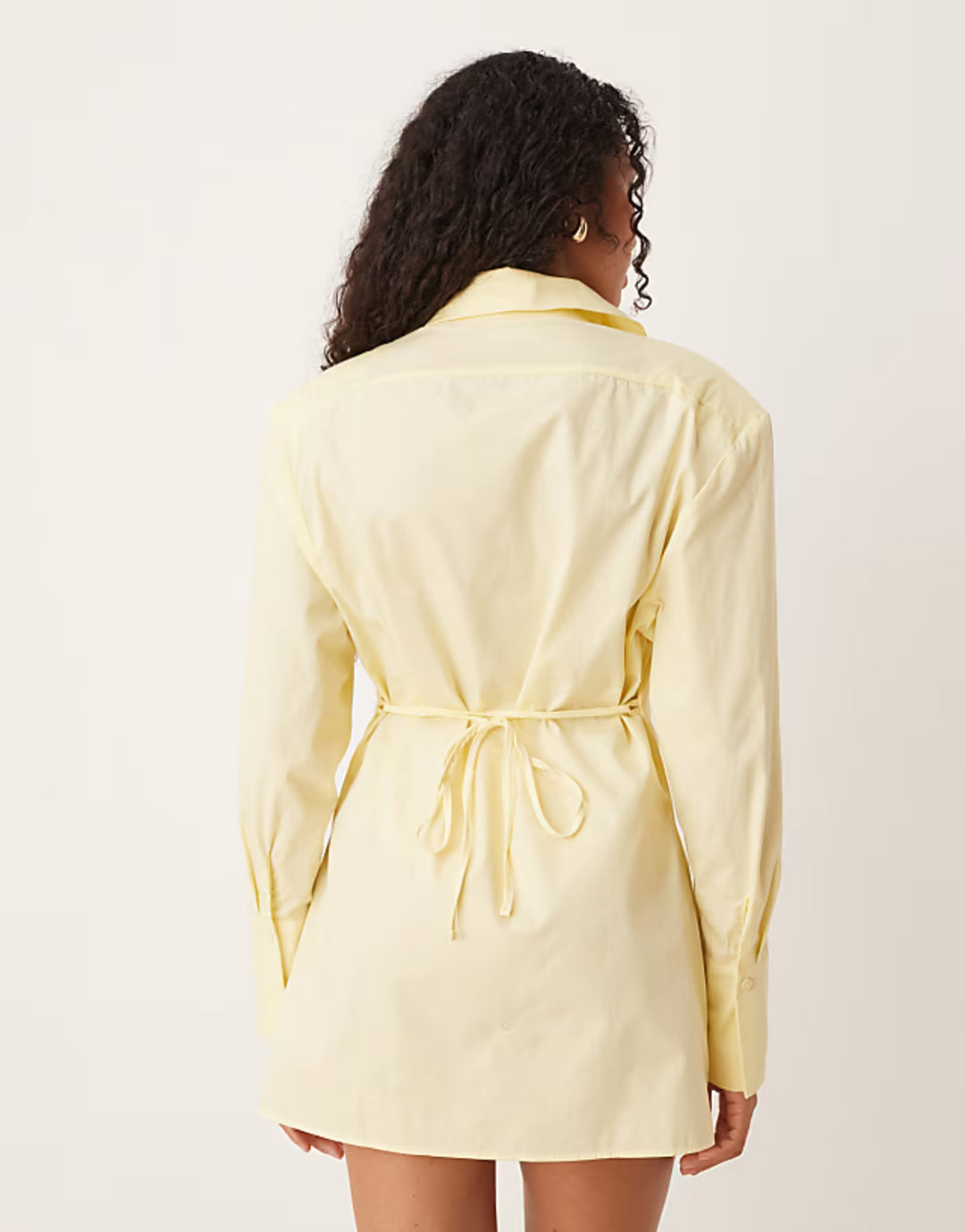 ASOS DESIGN cinched shirt mini dress in buttermilk