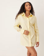 ASOS DESIGN cinched shirt mini dress in buttermilk