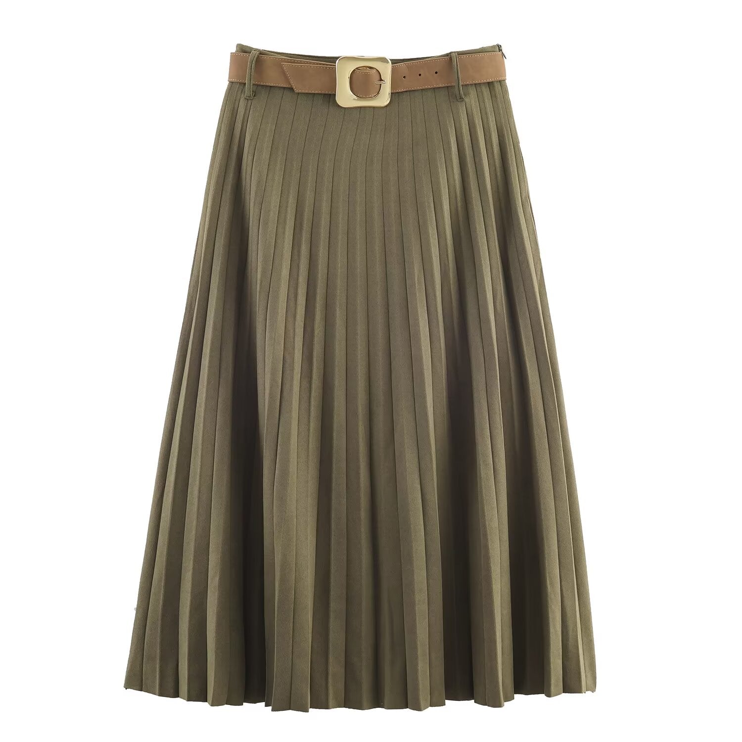 Vintage-inspired high-rise skirt with a flowy, pleated silhouette