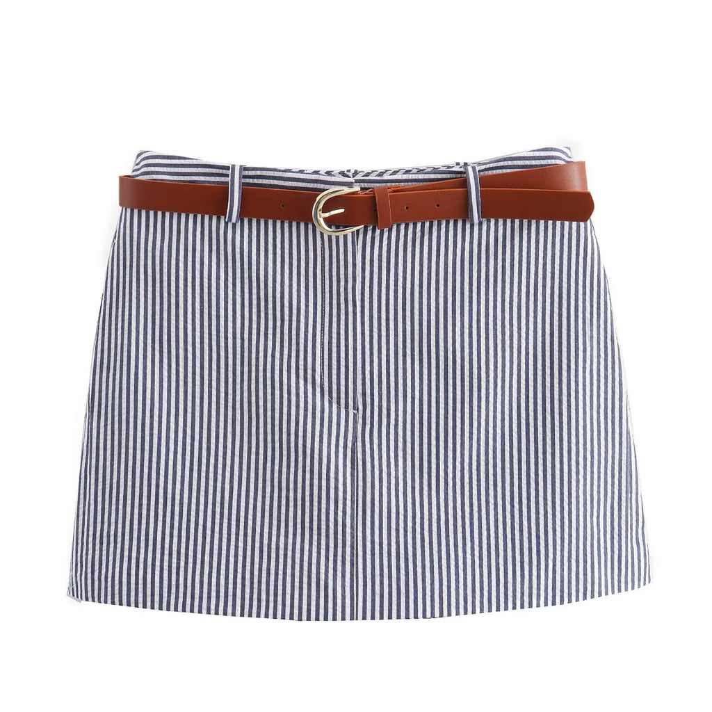 Stripe It Rich Vintage Woven Zip Pocket Shorts