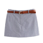 Stripe It Rich Vintage Woven Zip Pocket Shorts