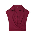 Linen Blend Double-Breasted Vest & Pleated Shorts Set
