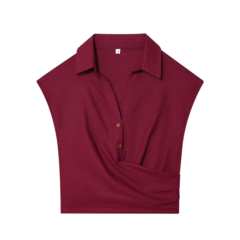 Linen Blend Double-Breasted Vest & Pleated Shorts Set