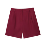 Linen Blend Double-Breasted Vest & Pleated Shorts Set