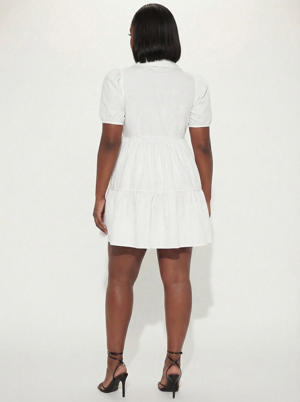Slaydiva Vacation Puff Sleeve Open Front Tiered Loose Dress
