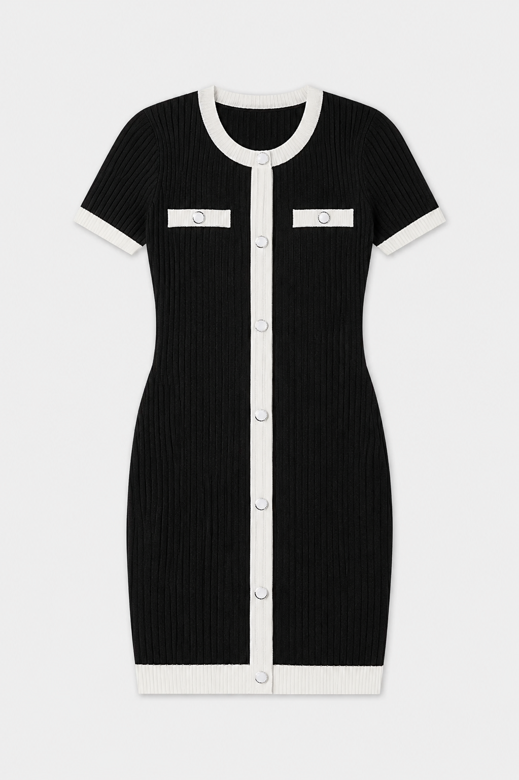 Harlow Sweater Short Sleeve Mini Dress – Black