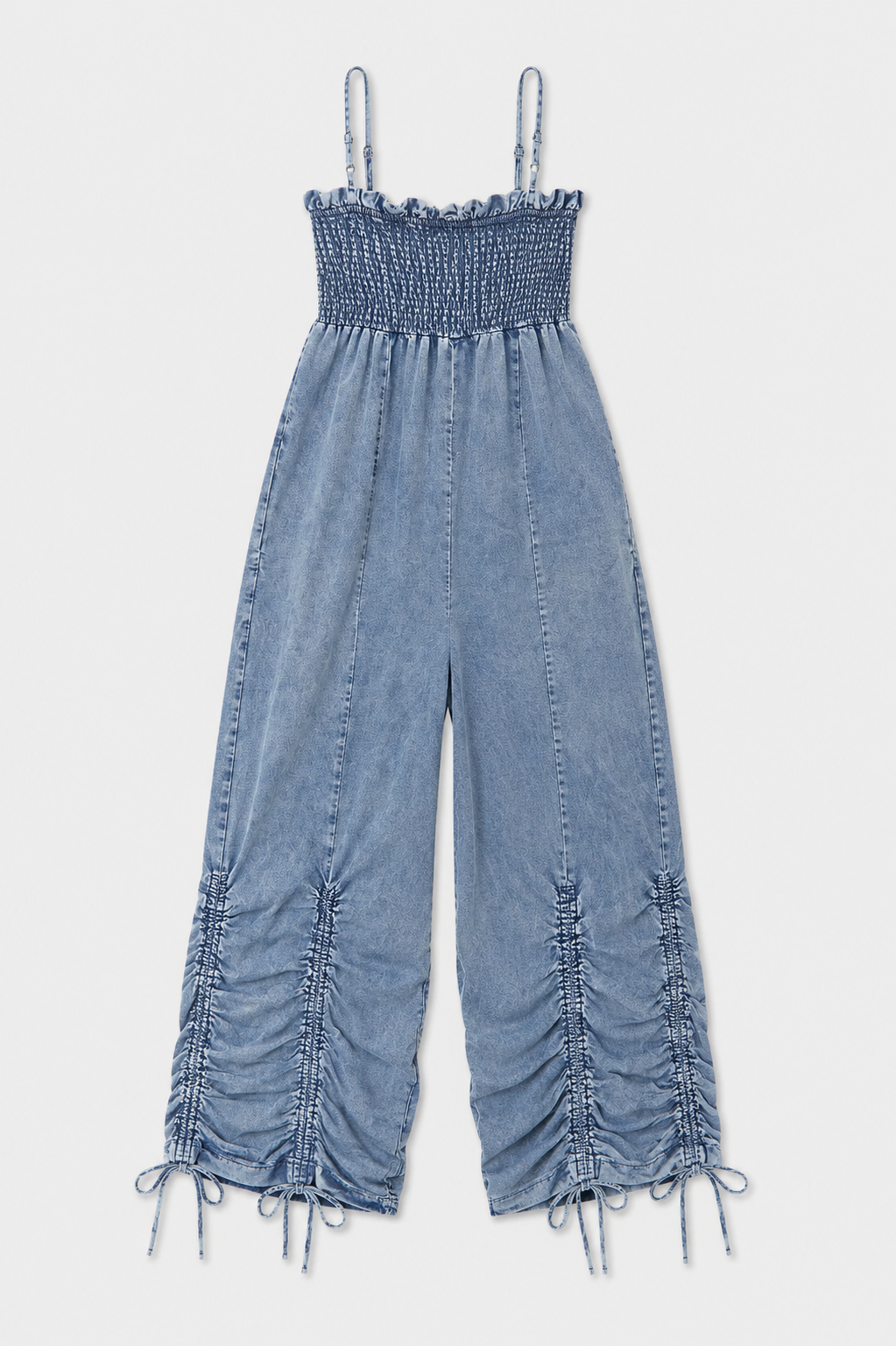 Relaxed Chambray Jumpsuit – Medium Wash