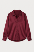 Alessia Wine Satin Shirt