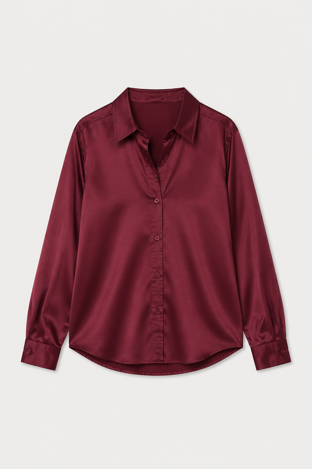 Alessia Wine Satin Shirt
