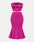 Afterglow Corset Top & Midi Skirt Set – Magenta