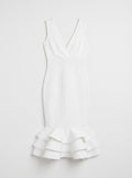Date Night Ruffle Dress in White