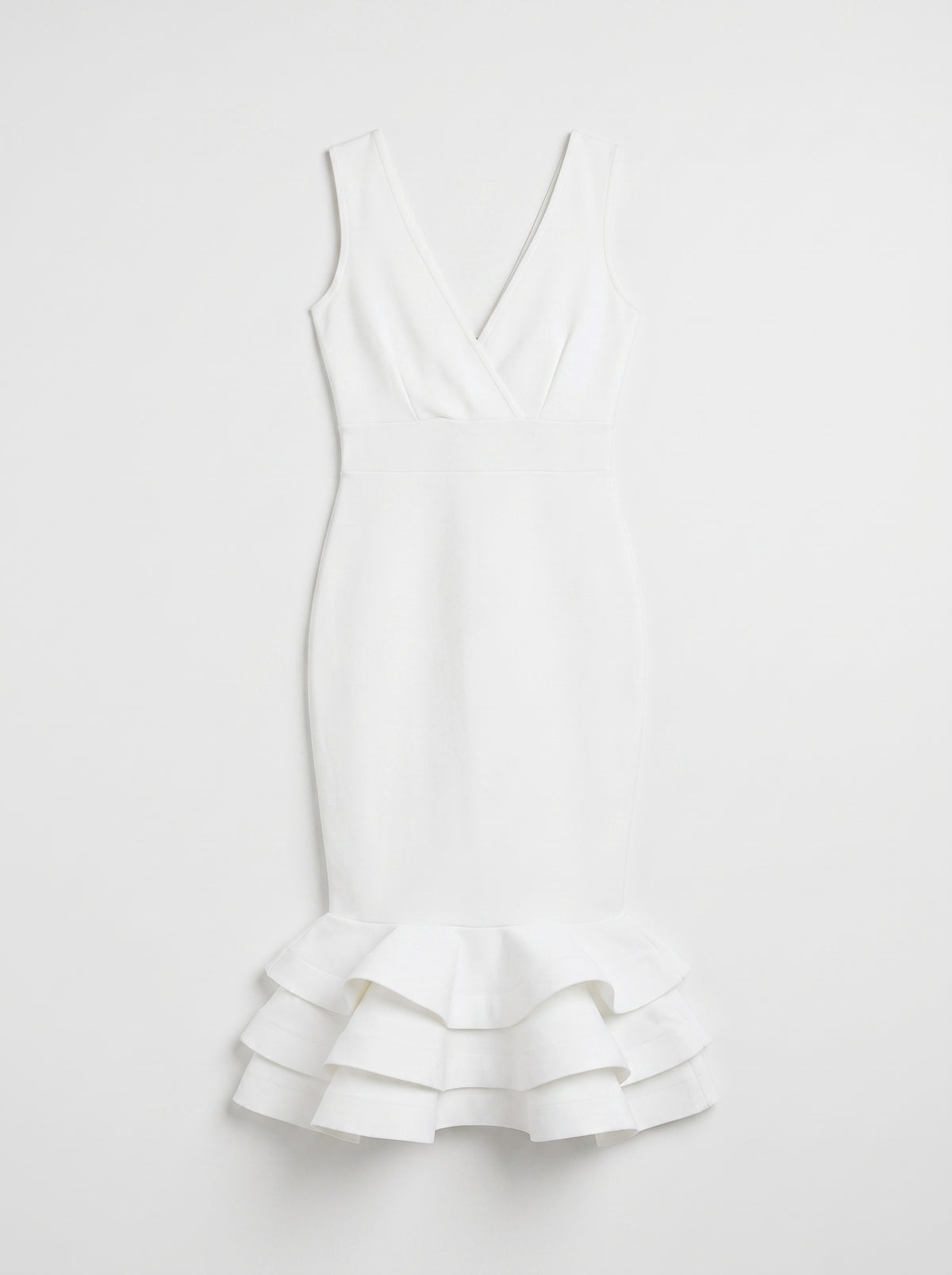 Date Night Ruffle Dress in White