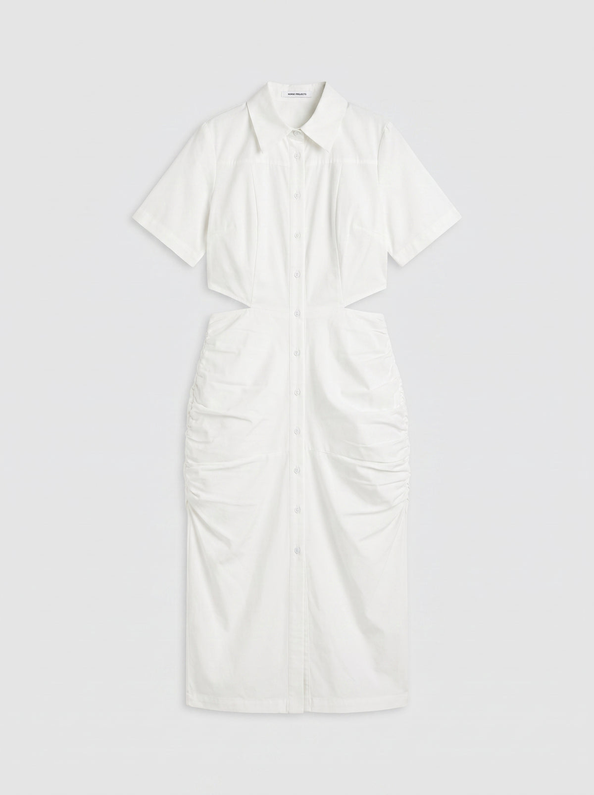 White Collared Midi Dress