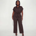 Cocoa Executive Bow Lapel Blouse & Trouser Set
