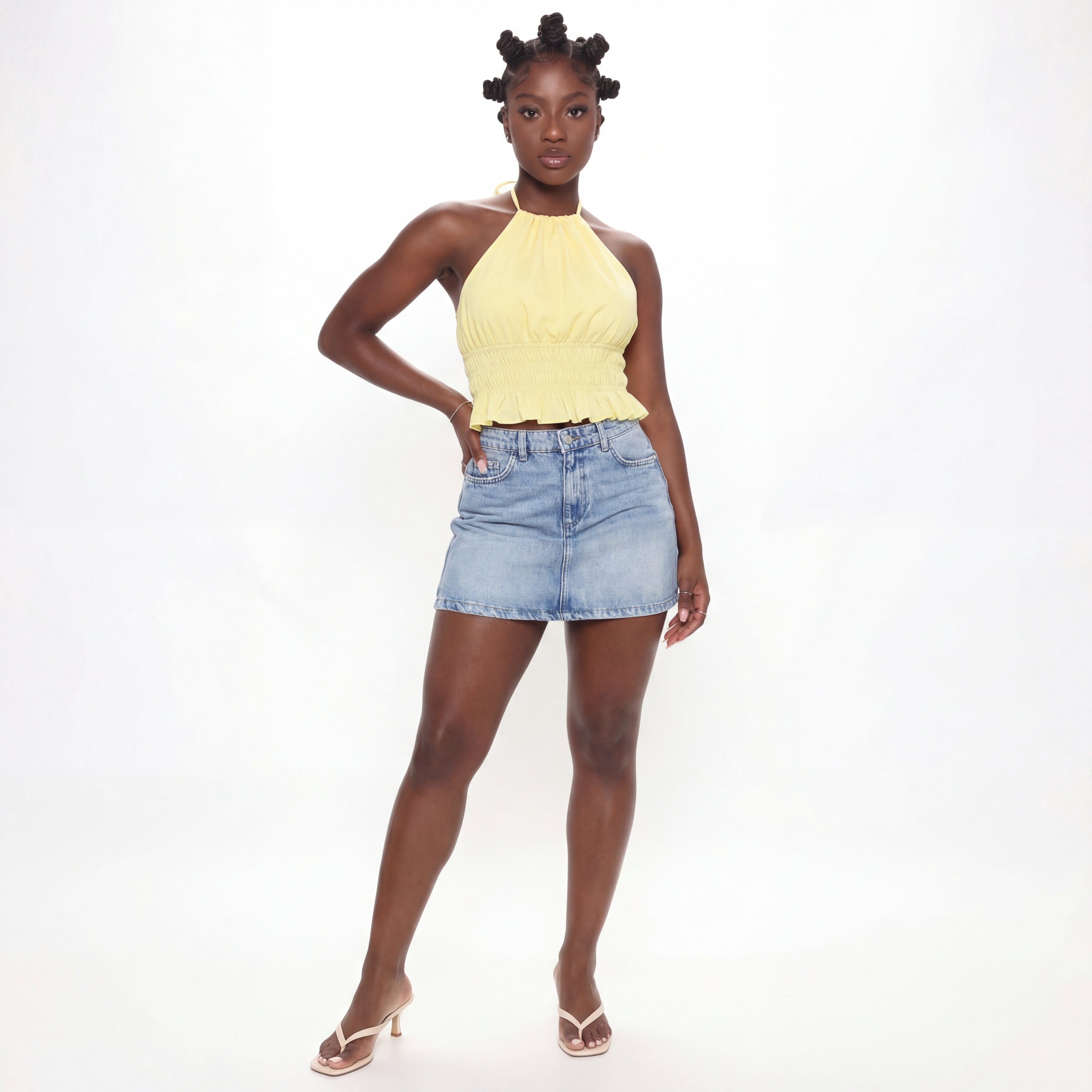 Back In Blue Retro Zip Denim Mini Skirt