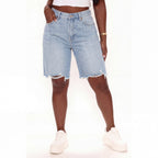 Mid-Rise Denim Bermuda Jorts