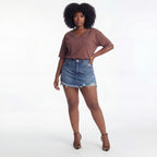 Ripped & Ready Distressed Denim Skirt