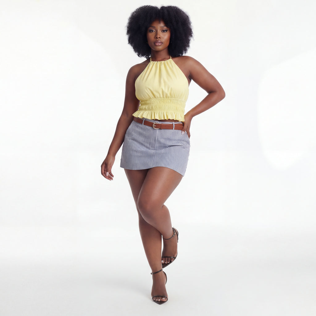 Stripe It Rich Vintage Woven Zip Pocket Shorts