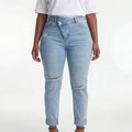 Stretchy Denim Cargo Utility Bottom