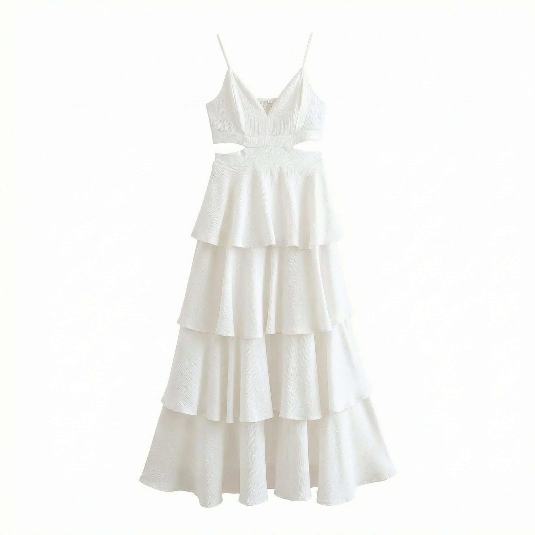 Tiered Ruffle Halter Maxi Dress