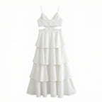 Tiered Ruffle Halter Maxi Dress