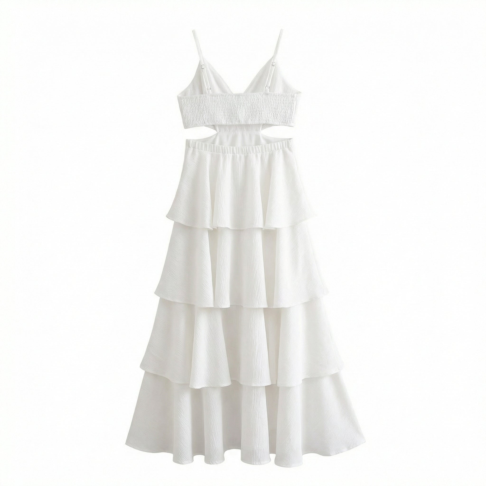 Tiered Ruffle Halter Maxi Dress