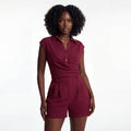 Linen Blend Double-Breasted Vest & Pleated Shorts Set
