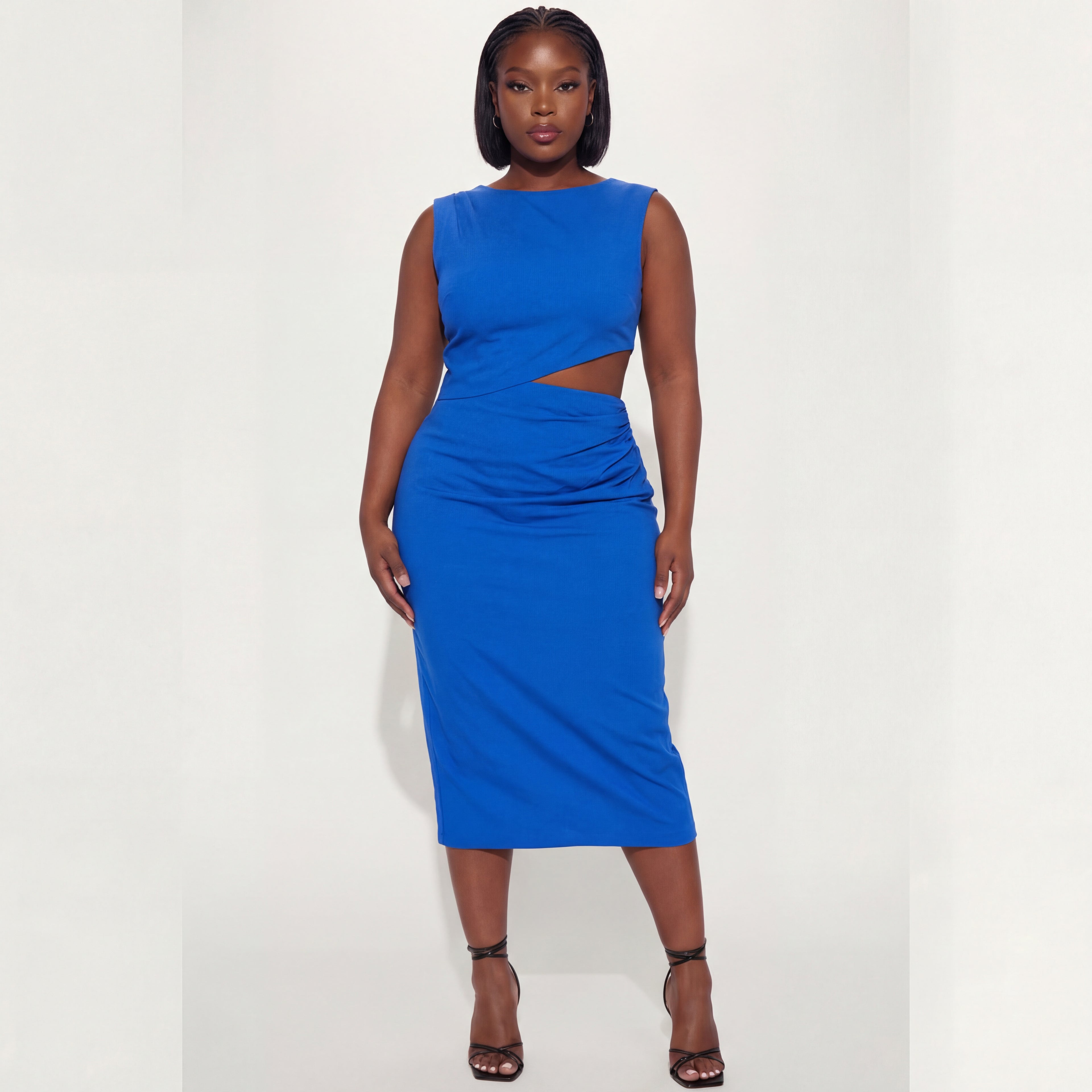 Hollow Point Slim Cut-Out Maxi Dress