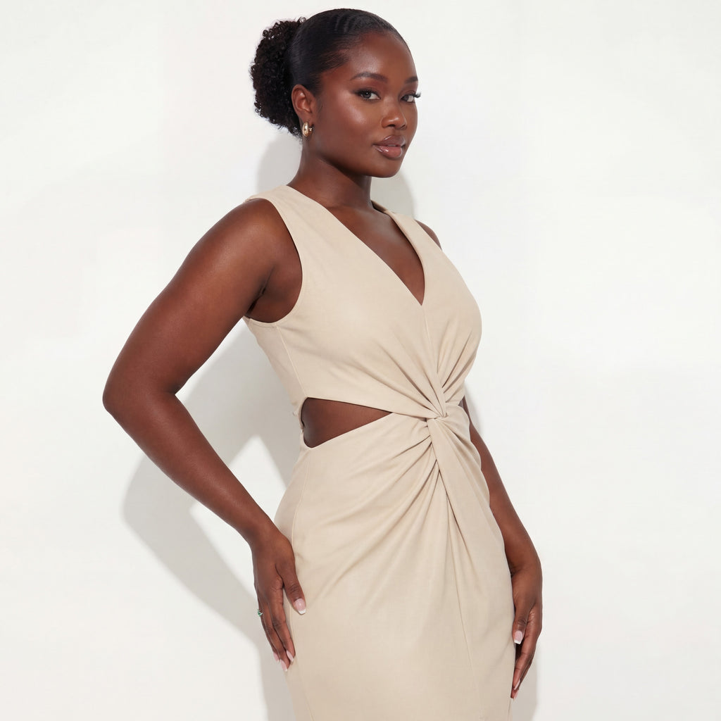 Knot Your Average V-Neck Midi Dress