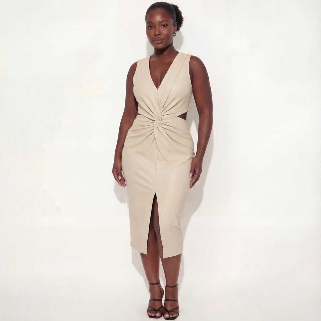 Knot Your Average V-Neck Midi Dress