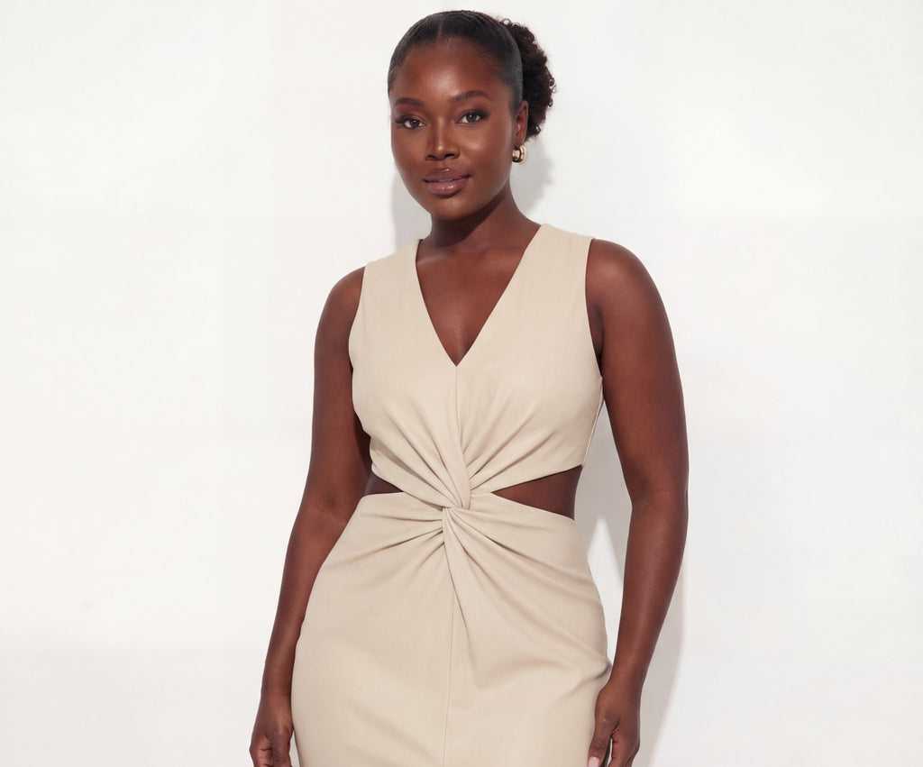 Knot Your Average V-Neck Midi Dress