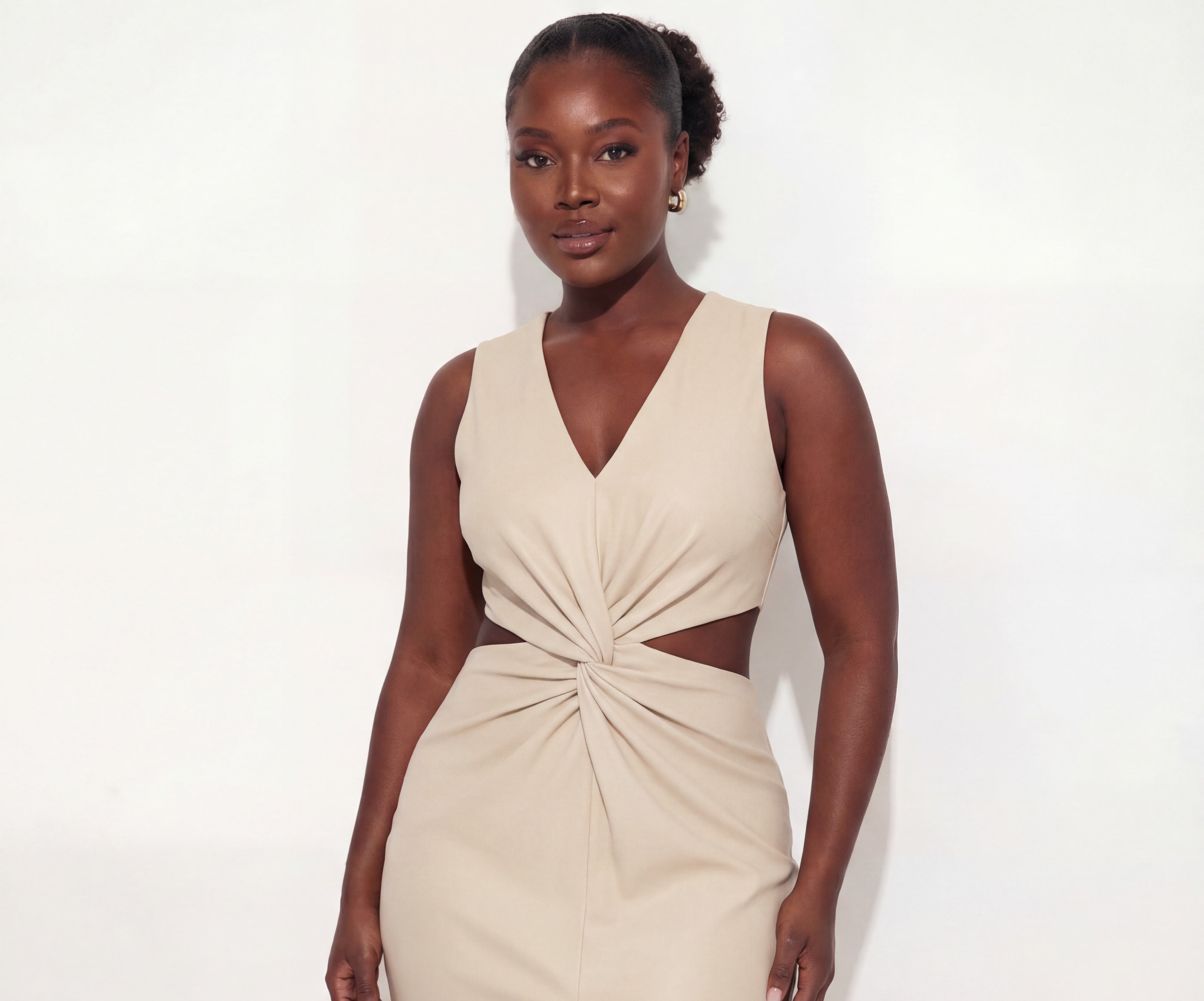Knot Your Average V-Neck Midi Dress