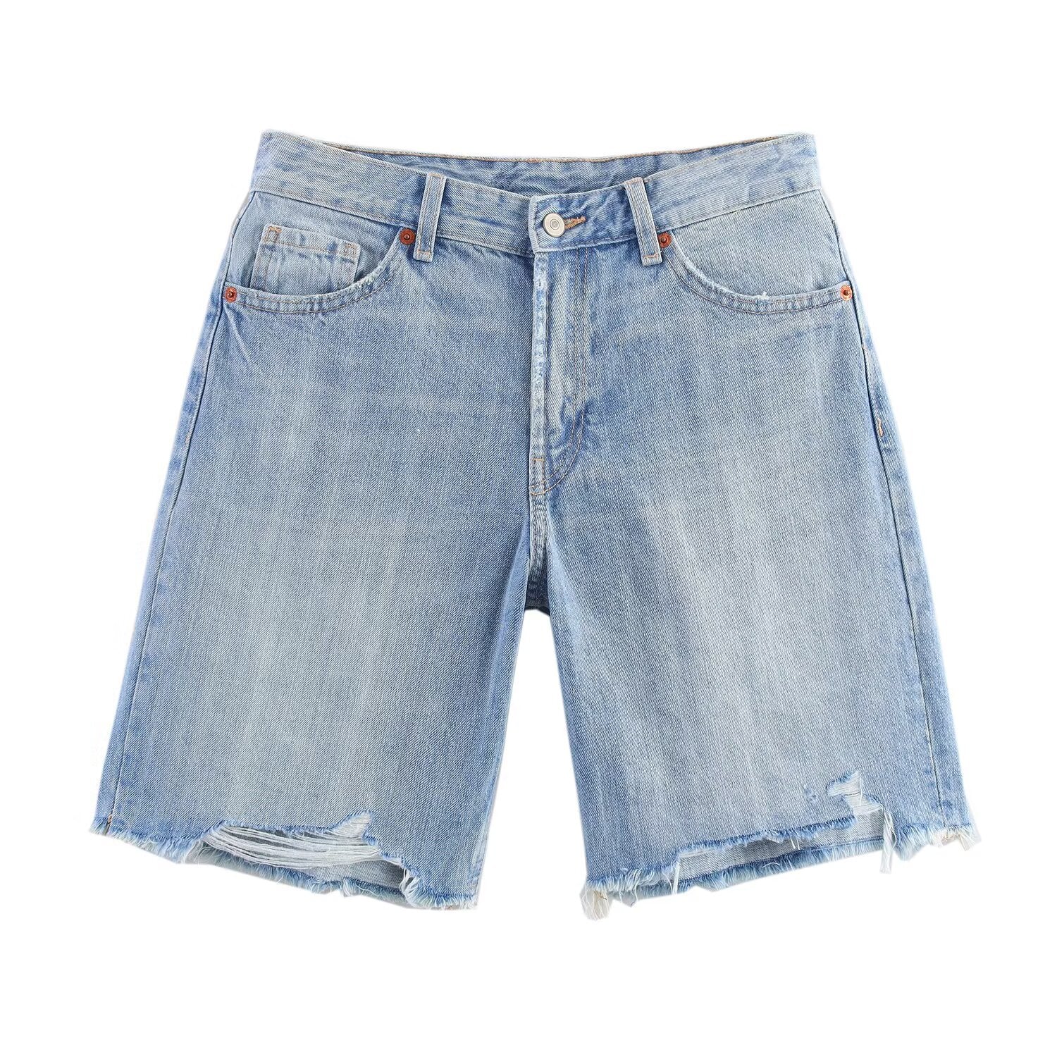 Mid-Rise Denim Bermuda Jorts