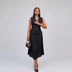 She Means It Waistcoat & Pleated Maxi Skirt Set