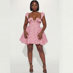 Floral Off-Shoulder Bustier Mini Dress