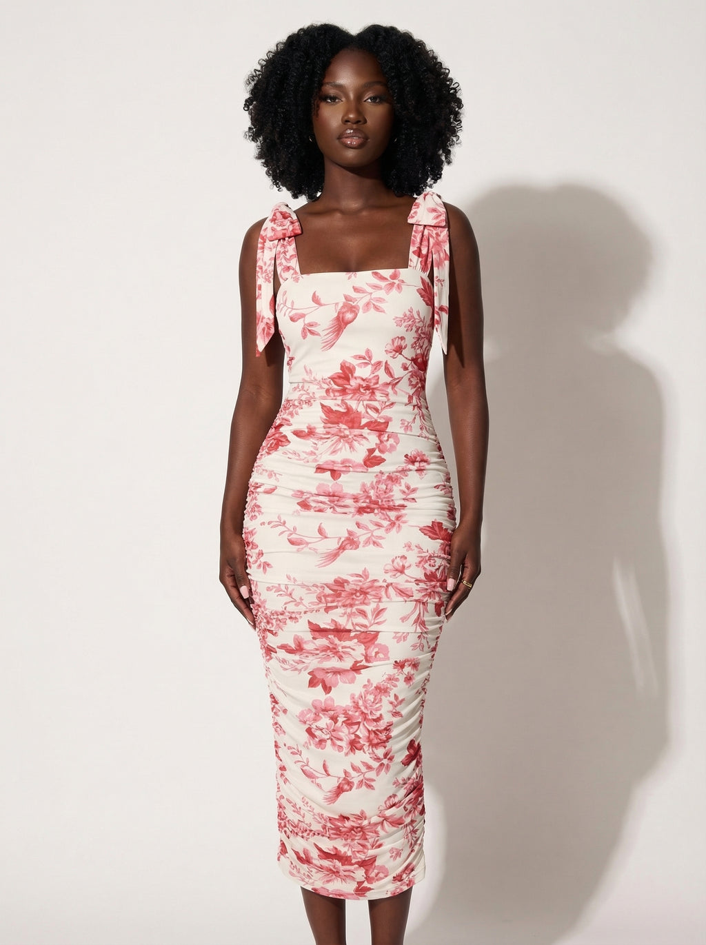 Sweet Nostalgia Retro Print Pleated Midi Dress