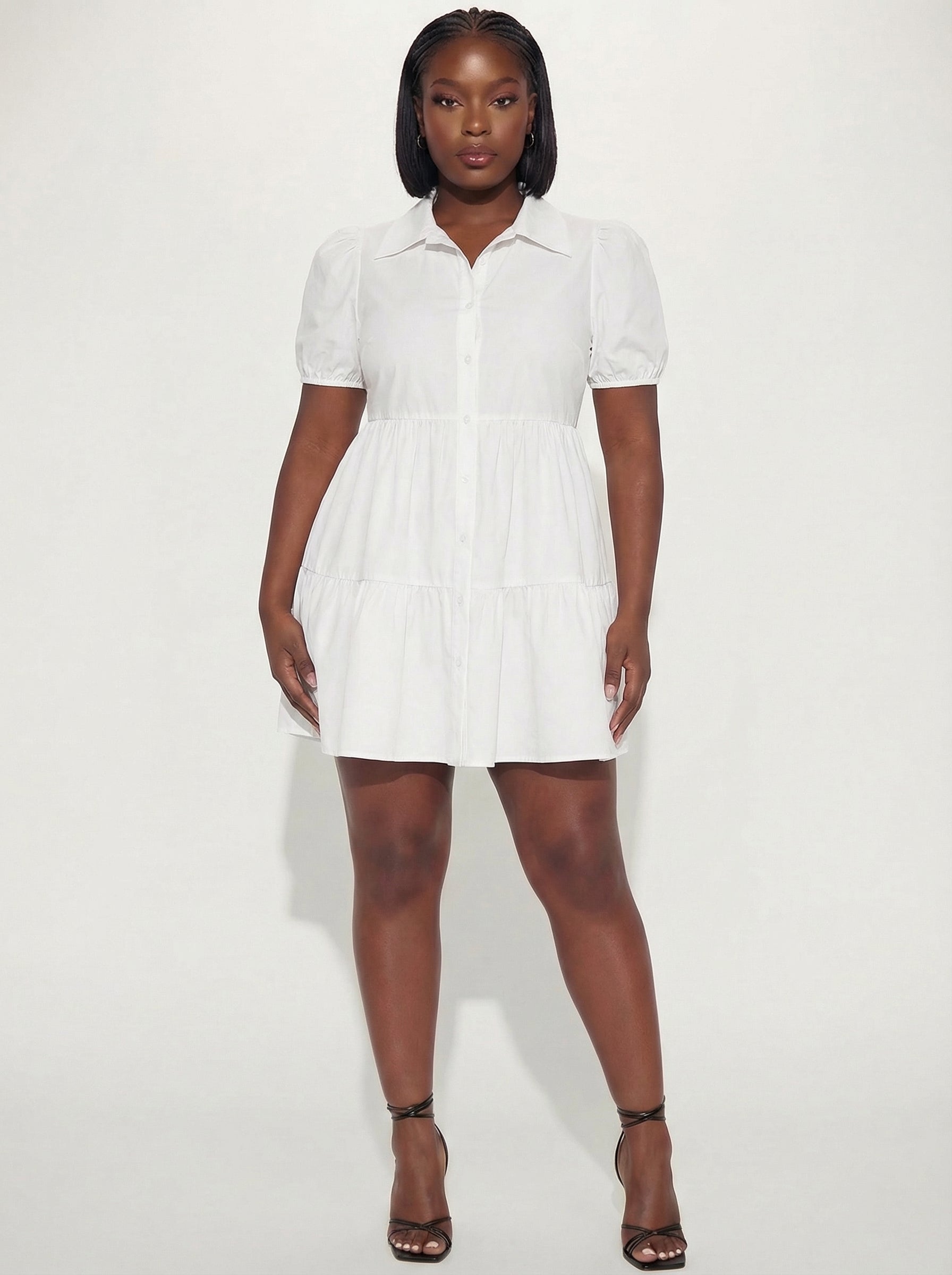 Slaydiva Vacation Puff Sleeve Open Front Tiered Loose Dress – sheslaybymarie