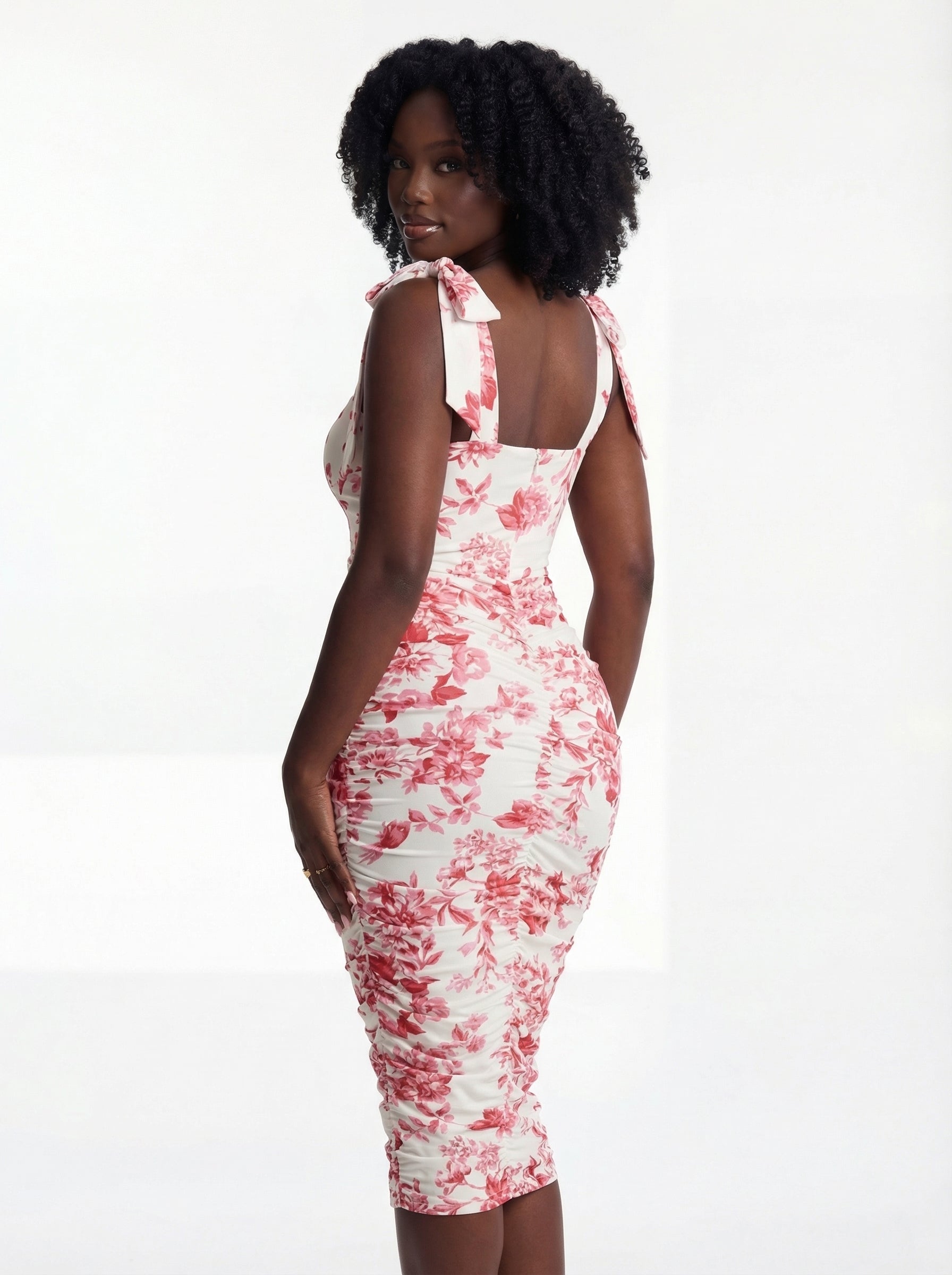 Sweet Nostalgia Retro Print Pleated Midi Dress