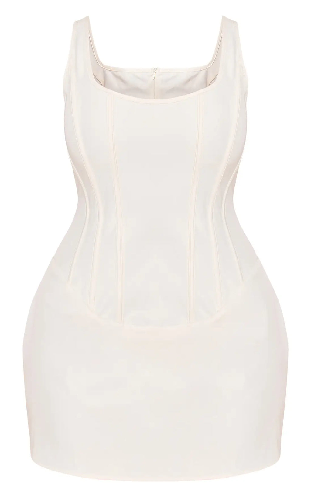 Shape Cream square neck corset mini dress