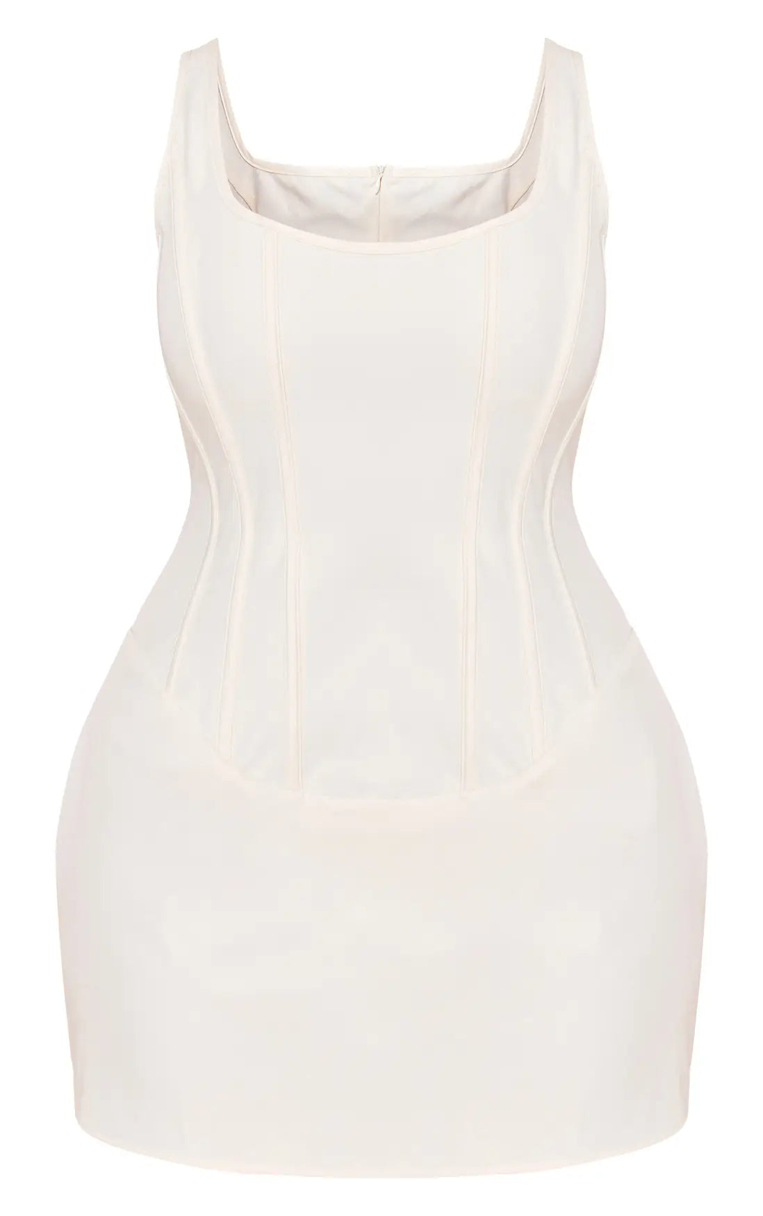 Shape Cream square neck corset mini dress