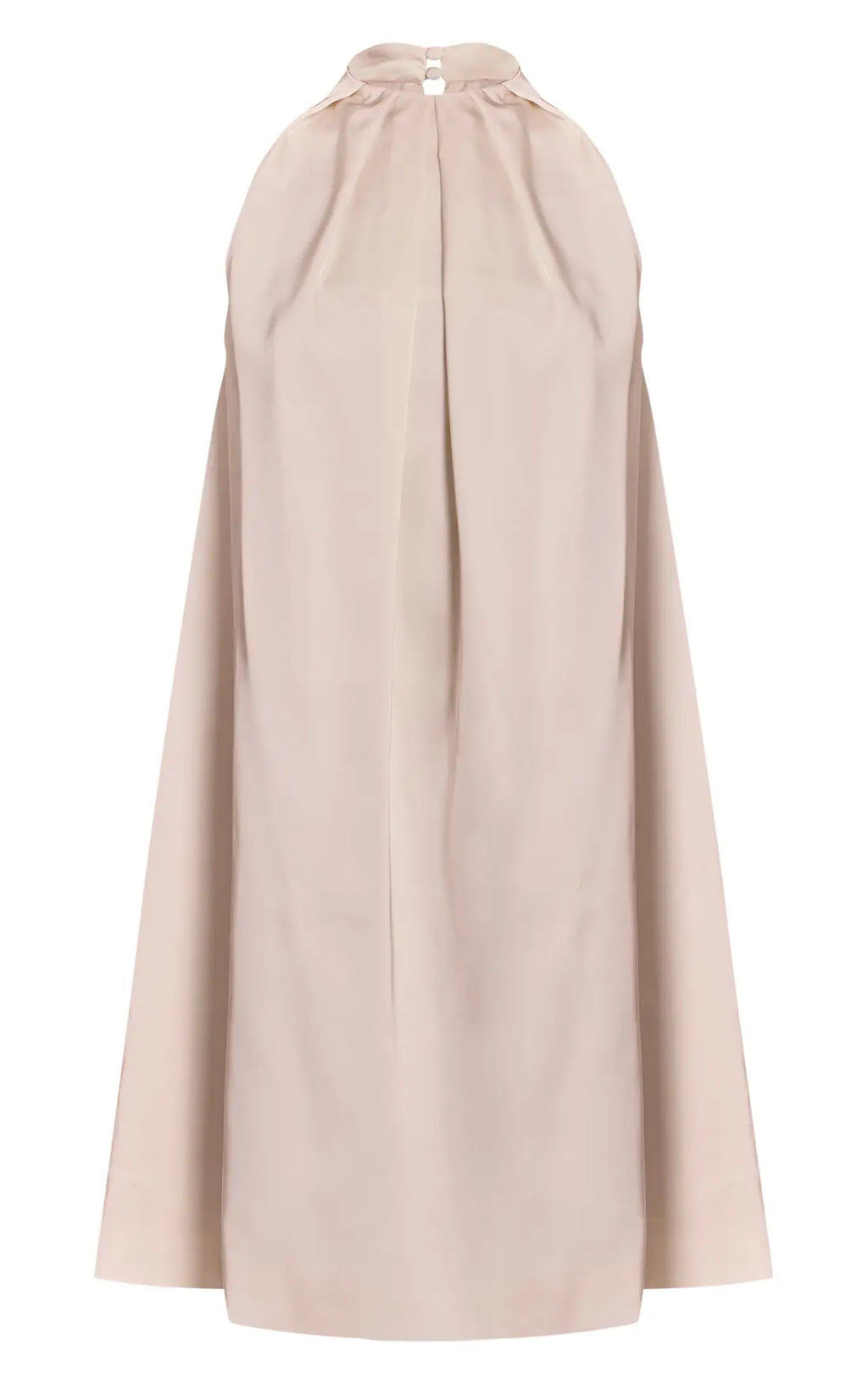 Cream Satin Halterneck Mini Shift Dress